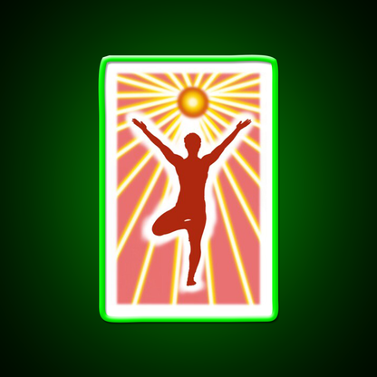 Vrikshasana Tree Yoga Pose Yoga Led Neon Sign For Wellness Space Rgb Color
