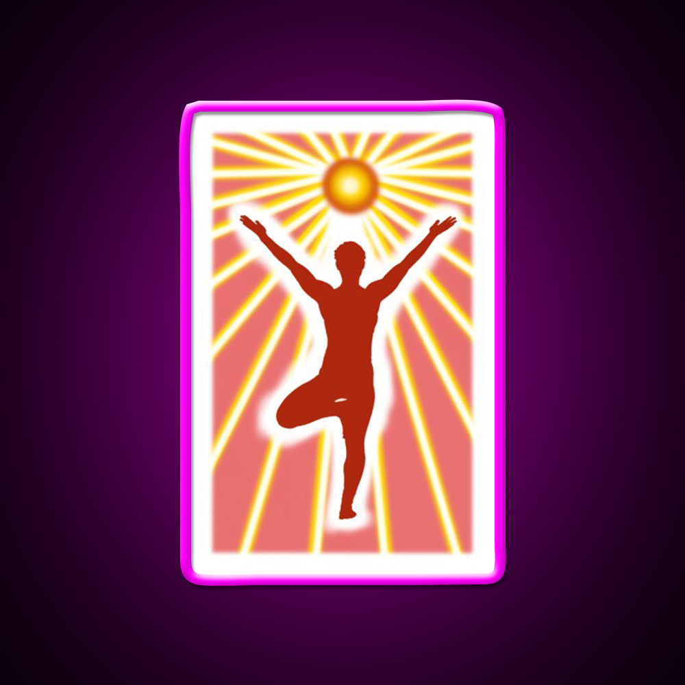 Vrikshasana Tree Yoga Pose Yoga Led Neon Sign For Wellness Space Rgb Color