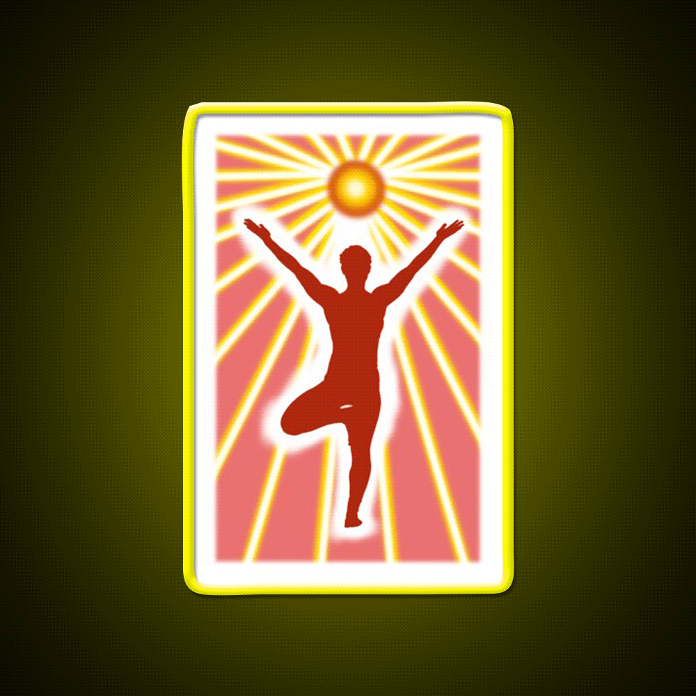 Vrikshasana Tree Yoga Pose Yoga Led Neon Sign For Wellness Space Rgb Color