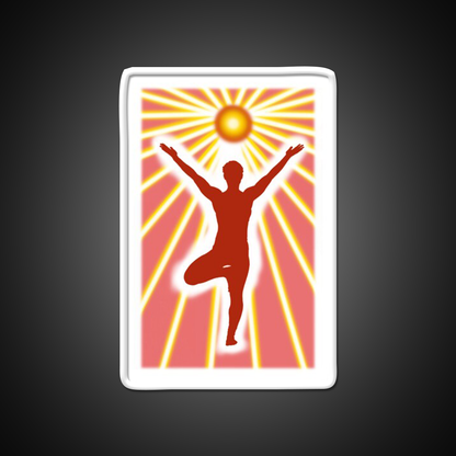 Vrikshasana Tree Yoga Pose Yoga Led Neon Sign For Wellness Space Rgb Color