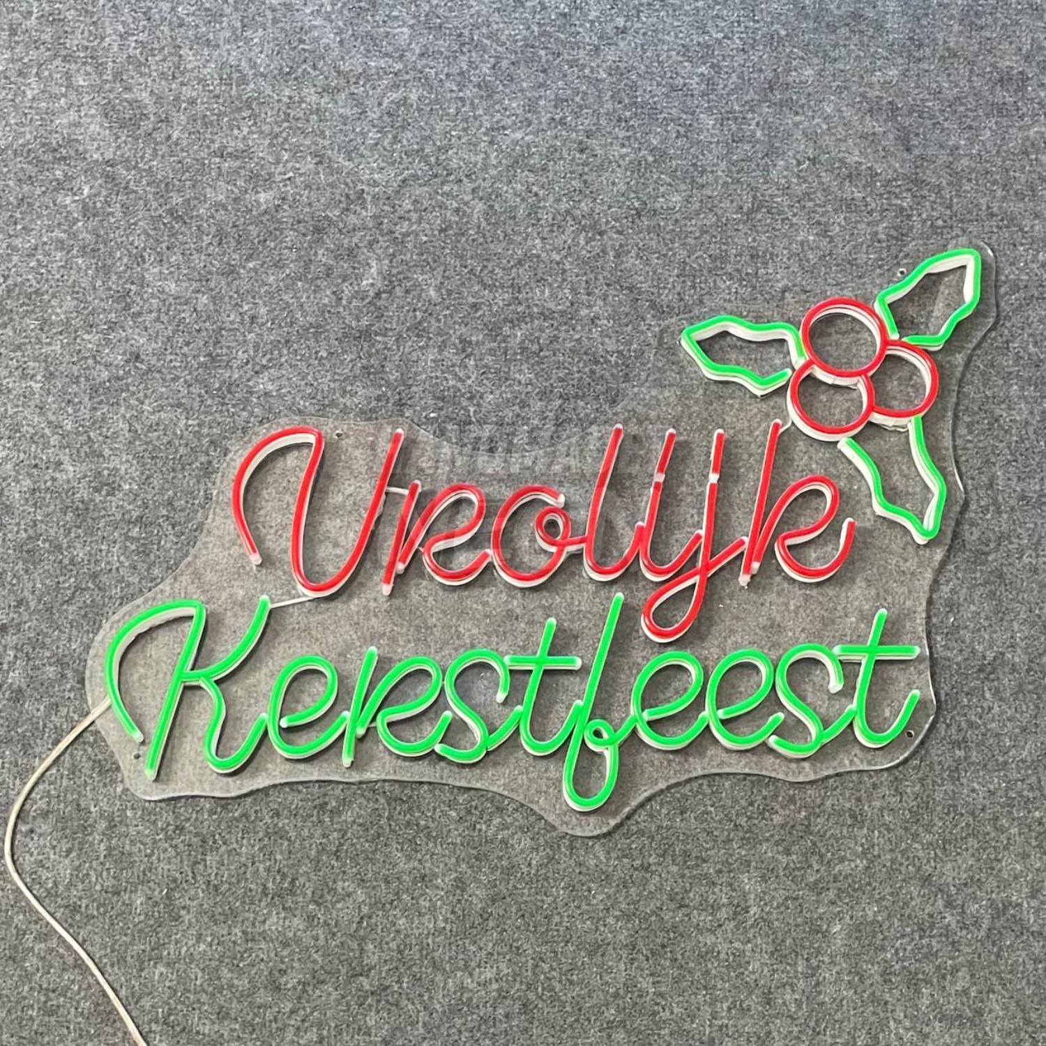 Vrolijk Kerstfeest Merry Christmas In Dutch Led Neon Sign | Shineneon