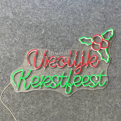 Vrolijk Kerstfeest Merry Christmas In Dutch Led Neon Sign | Shineneon