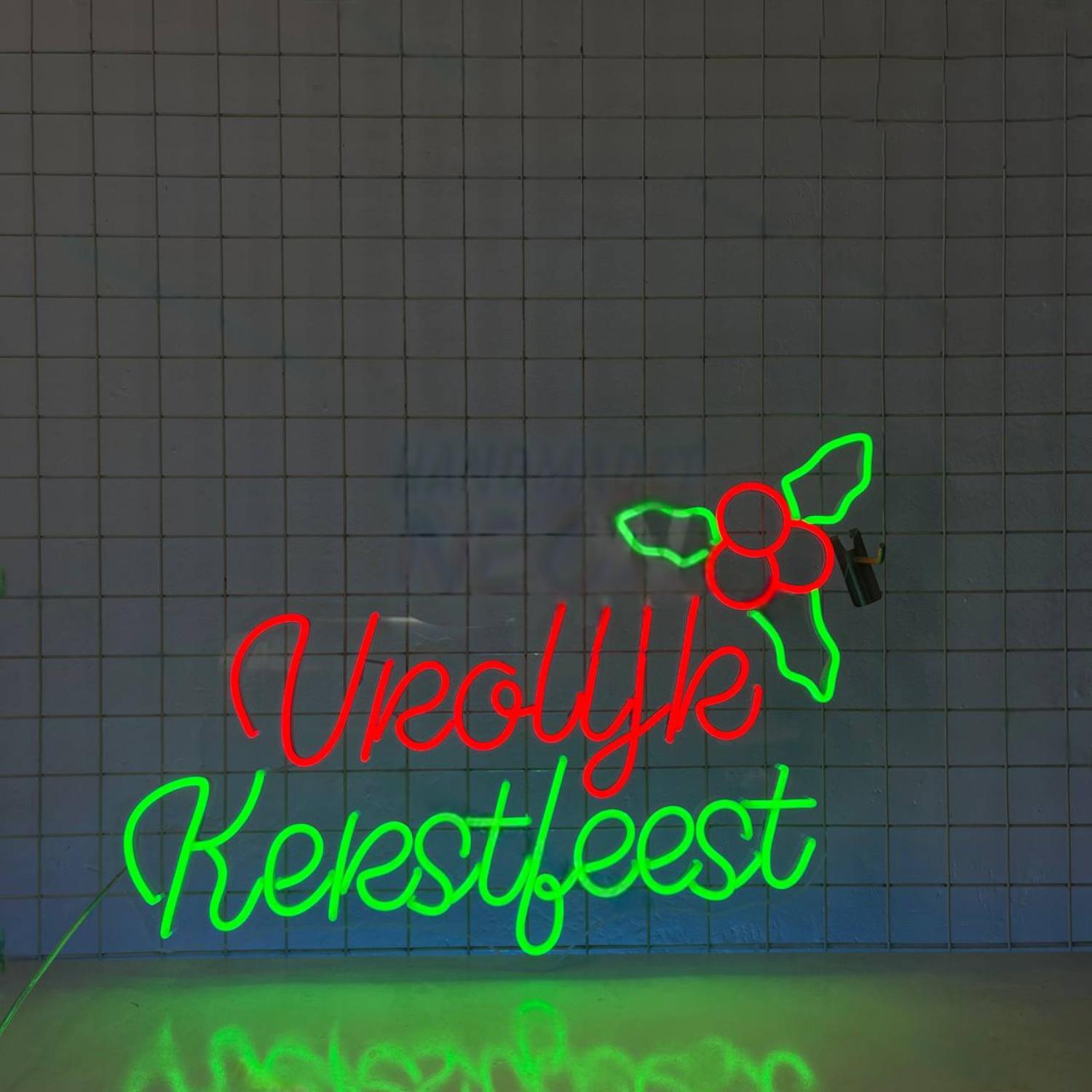 Vrolijk Kerstfeest Merry Christmas In Dutch Led Neon Sign | Shineneon