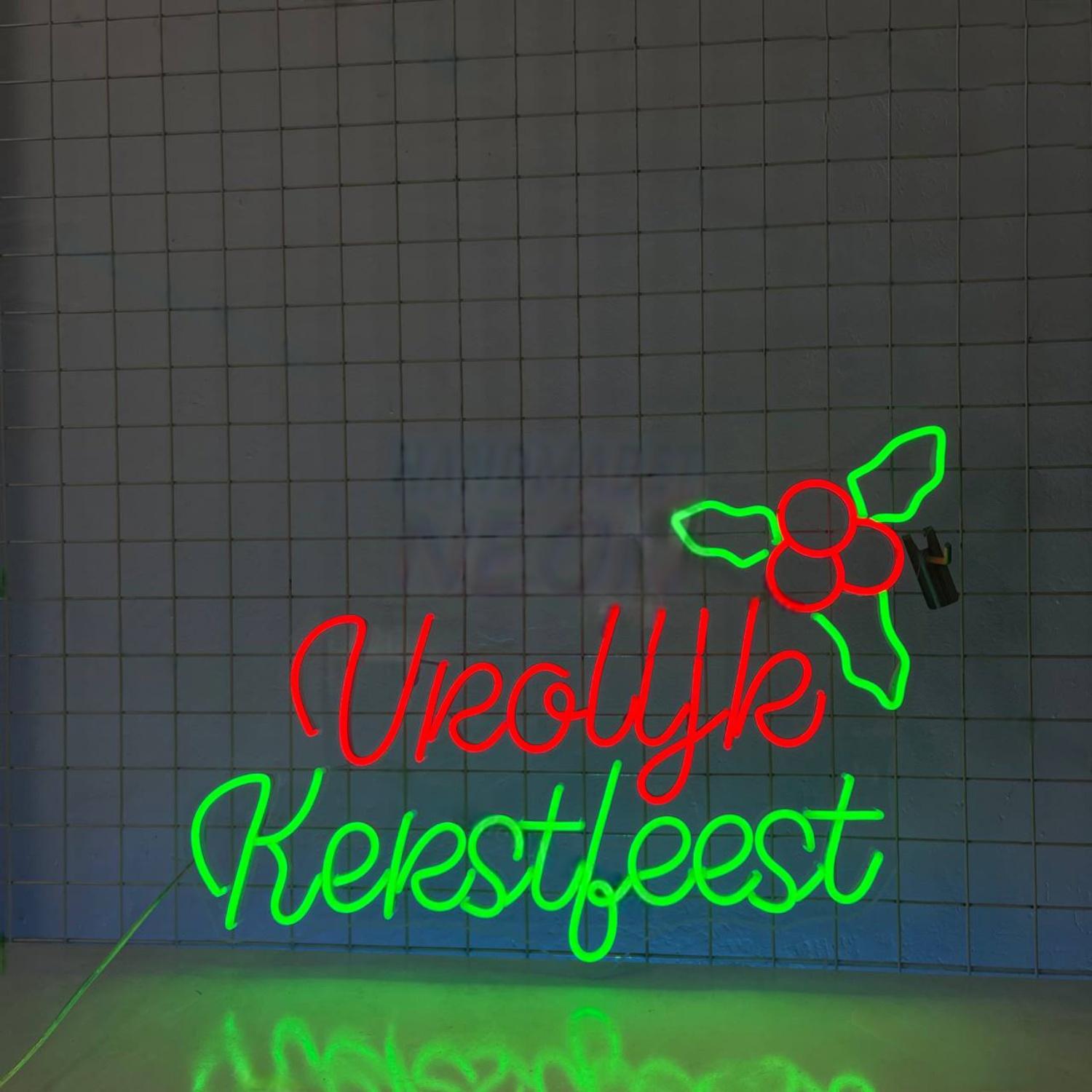 Vrolijk Kerstfeest Merry Christmas In Dutch Led Neon Sign | Shineneon