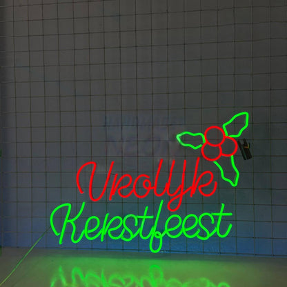 Vrolijk Kerstfeest Merry Christmas In Dutch Led Neon Sign | Shineneon