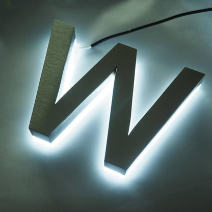 W 3D Backlit Letters Business Metal Led Sign - Shineneon