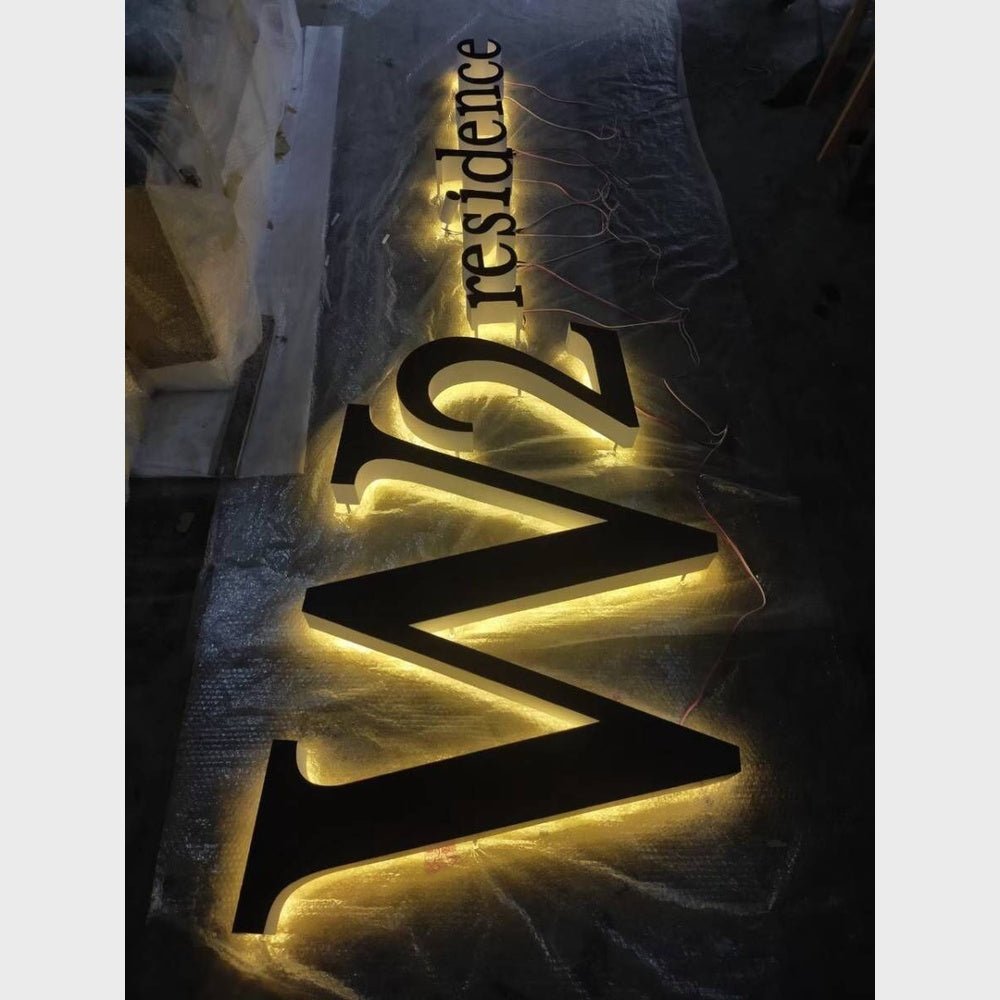 W2 Residence 3D Backlit Channel Letters Led Light Sign - Shineneon