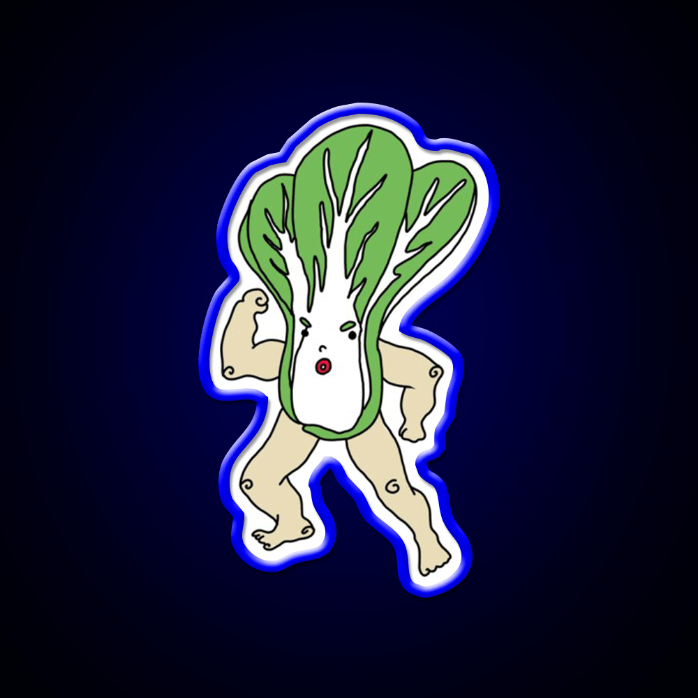 Wacky Snackies Bok Choy Boy Snack Food Led Neon Sign Rgb Color - Shineneon