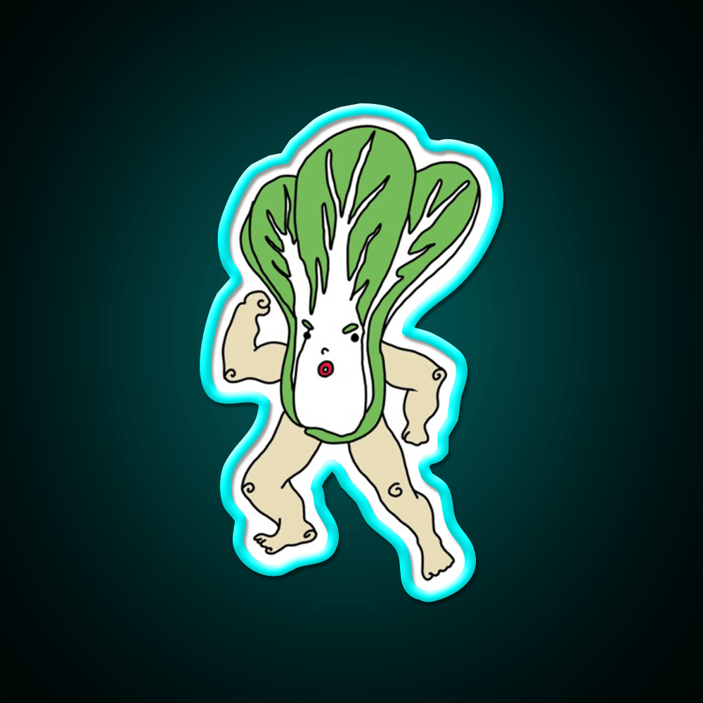 Wacky Snackies Bok Choy Boy Snack Food Led Neon Sign Rgb Color - Shineneon