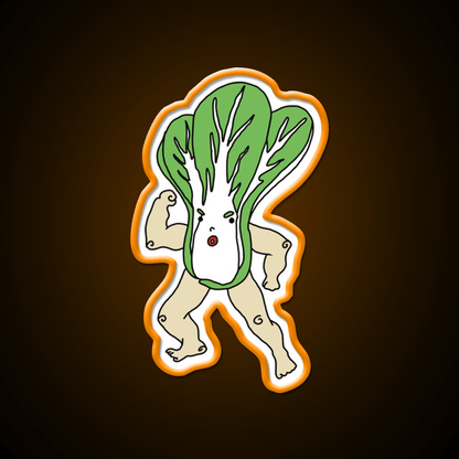 Wacky Snackies Bok Choy Boy Snack Food Led Neon Sign Rgb Color - Shineneon