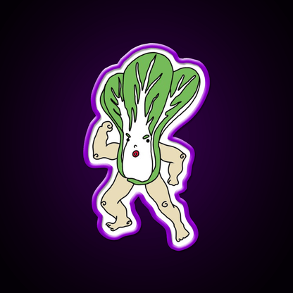 Wacky Snackies Bok Choy Boy Snack Food Led Neon Sign Rgb Color - Shineneon