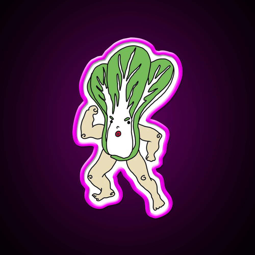 Wacky Snackies Bok Choy Boy Snack Food Led Neon Sign Rgb Color - Shineneon