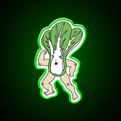 Wacky Snackies Bok Choy Boy Snack Food Led Neon Sign Rgb Color - Shineneon