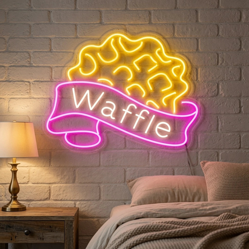 Waffle Bedroom Decor LED Neon Sign - 03 Real Lifestyle Scene
