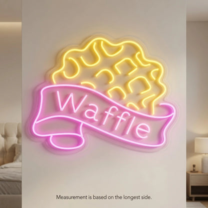 Waffle Bedroom Decor LED Neon Sign - 04 Size Image