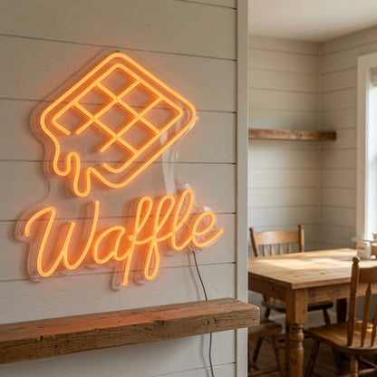 Waffle Business Wall Decor LED Neon Sign - 03 Real Lifestyle Scene