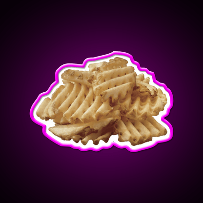 Waffle Fries Fast Food Led Neon Sign For Burger Place Rgb Color - Shineneon