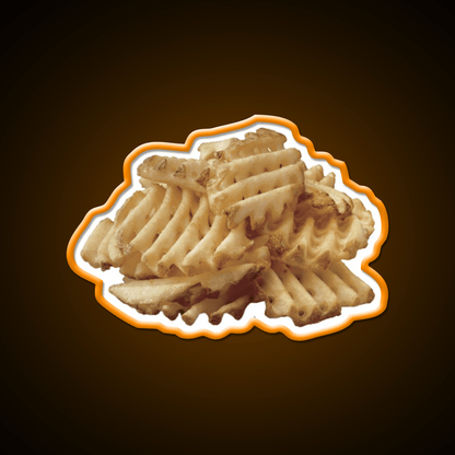 Waffle Fries Fast Food Led Neon Sign For Burger Place Rgb Color - Shineneon