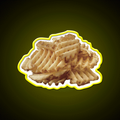 Waffle Fries Fast Food Led Neon Sign For Burger Place Rgb Color