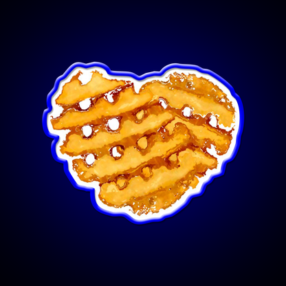 Waffle Fries In Love Fast Food Led Neon Sign For Burger Place Rgb Color