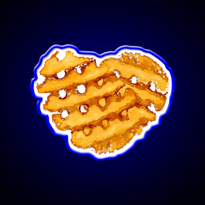 Waffle Fries In Love Fast Food Led Neon Sign For Burger Place Rgb Color - Shineneon