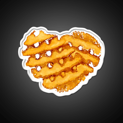 Waffle Fries In Love Fast Food Led Neon Sign For Burger Place Rgb Color - Shineneon