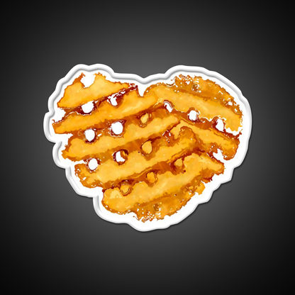 Waffle Fries In Love Fast Food Led Neon Sign For Burger Place Rgb Color