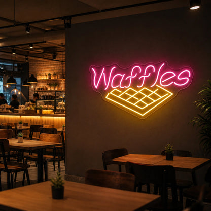 Waffles LED Neon Sign real lifestyle scene