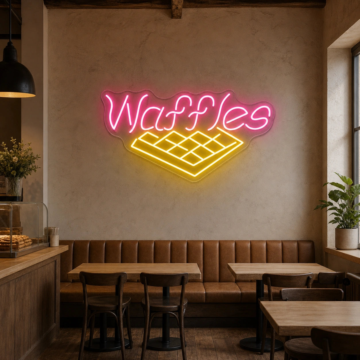 Waffles LED Neon Sign size image