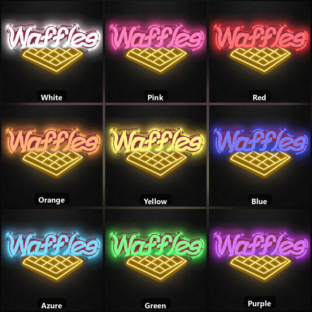 Waffles LED Neon Sign color grid