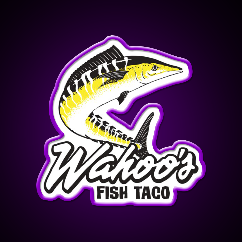 Wahoos Fish Taco Resto Fast Food Led Neon Sign For Burger Place Rgb Color