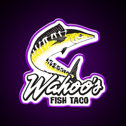 Wahoos Fish Taco Resto Fast Food Led Neon Sign For Burger Place Rgb Color
