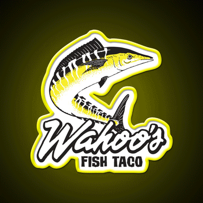 Wahoos Fish Taco Resto Fast Food Led Neon Sign For Burger Place Rgb Color