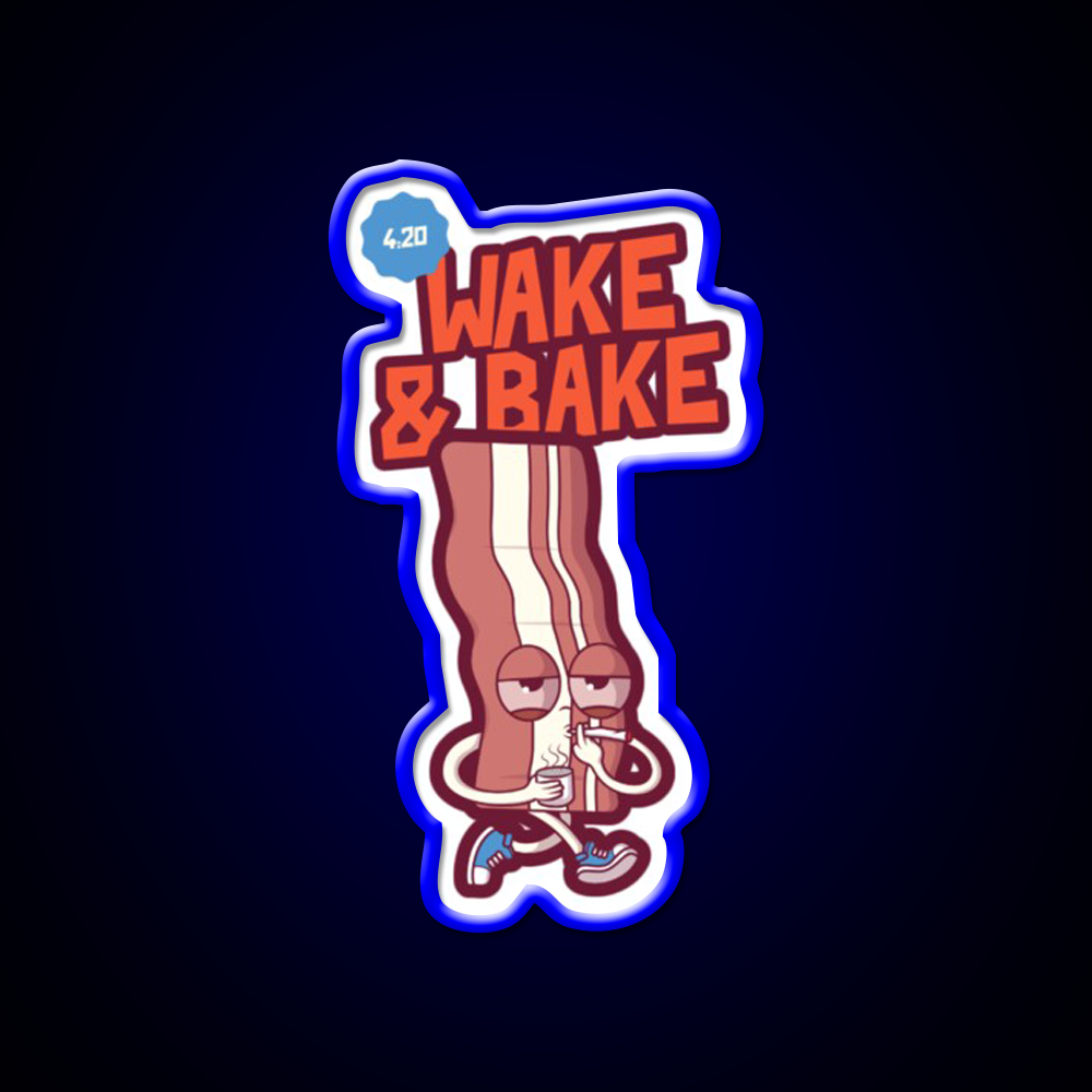 Wake And Bake 420 Hemp Inspired Green Leaf Led Neon Sign Rgb Color - LED neon sign view 5