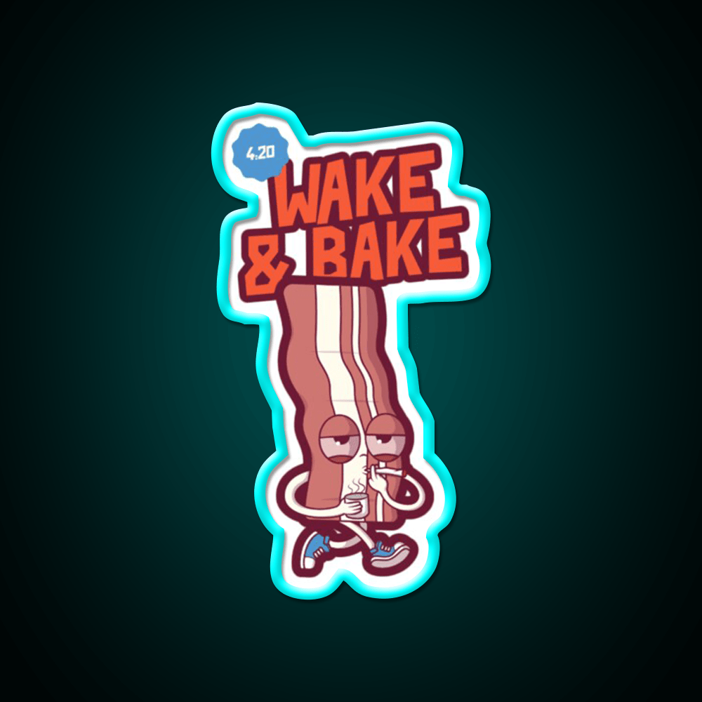Wake And Bake 420 Hemp Inspired Green Leaf Led Neon Sign Rgb Color - Shineneon