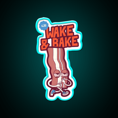Wake And Bake 420 Hemp Inspired Green Leaf Led Neon Sign Rgb Color - Shineneon