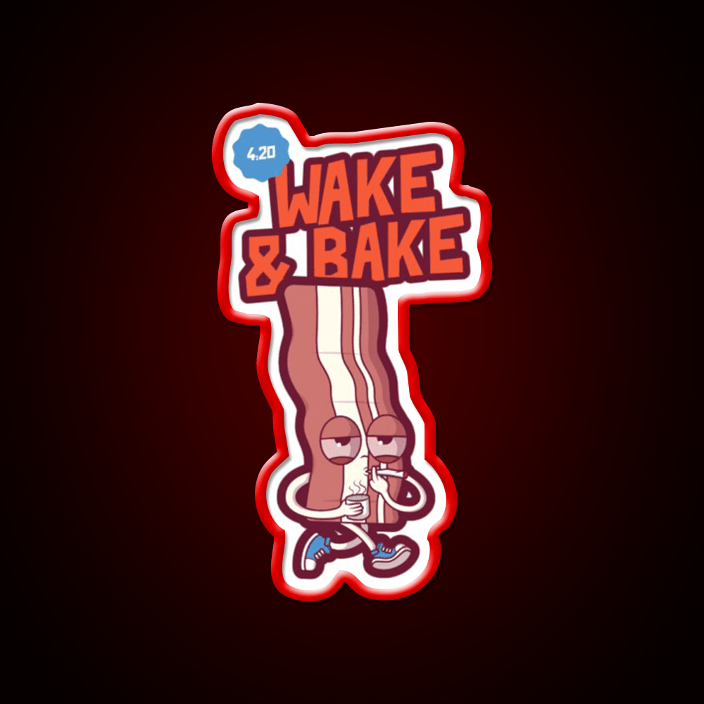 Wake And Bake 420 Hemp Inspired Green Leaf Led Neon Sign Rgb Color - Shineneon
