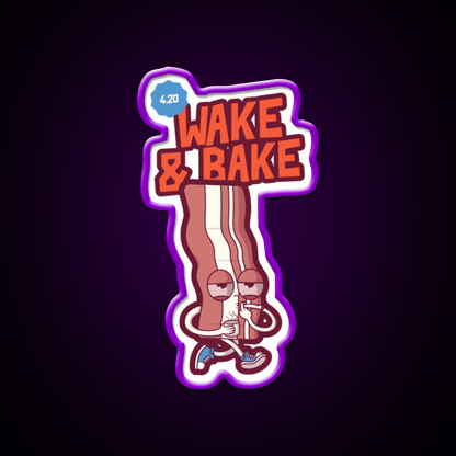 Wake And Bake 420 Hemp Inspired Green Leaf Led Neon Sign Rgb Color - Shineneon