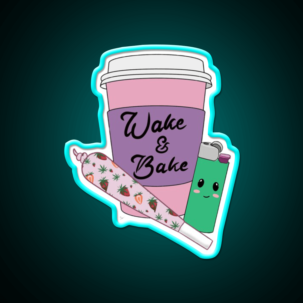 Wake And Bake Hemp Inspired Green Leaf Led Neon Sign Rgb Color - Shineneon
