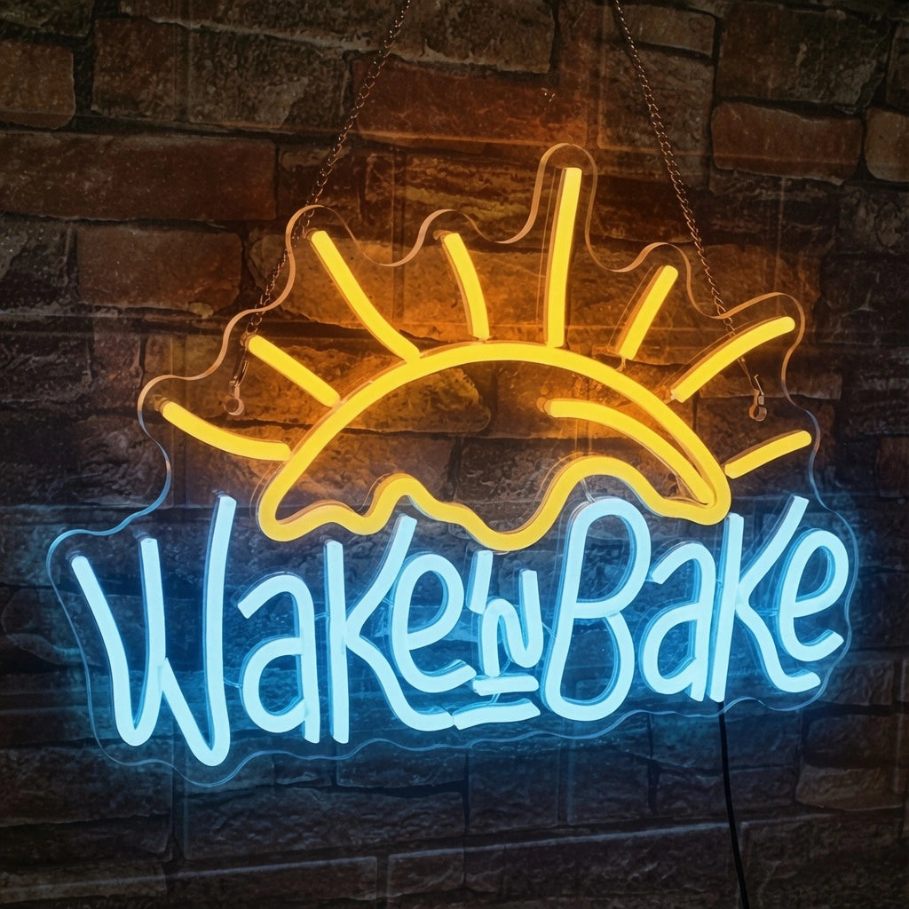 Wake In Bake LED Neon Sign - 01 Original Product Image