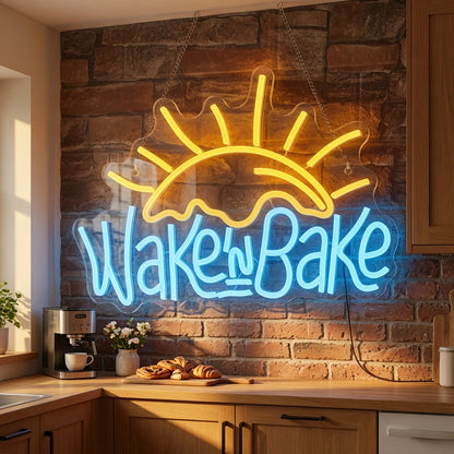 Wake In Bake LED Neon Sign - 02 High-Converting Product Image
