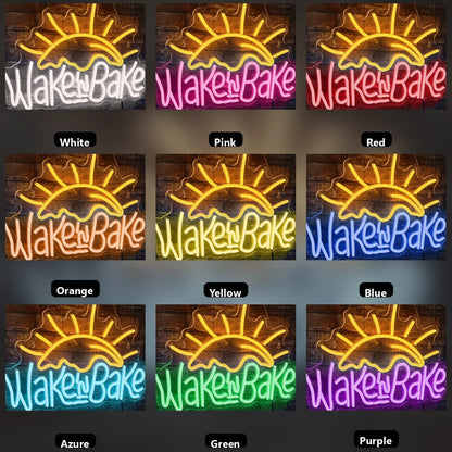 Wake In Bake LED Neon Sign - 05 Color Grid