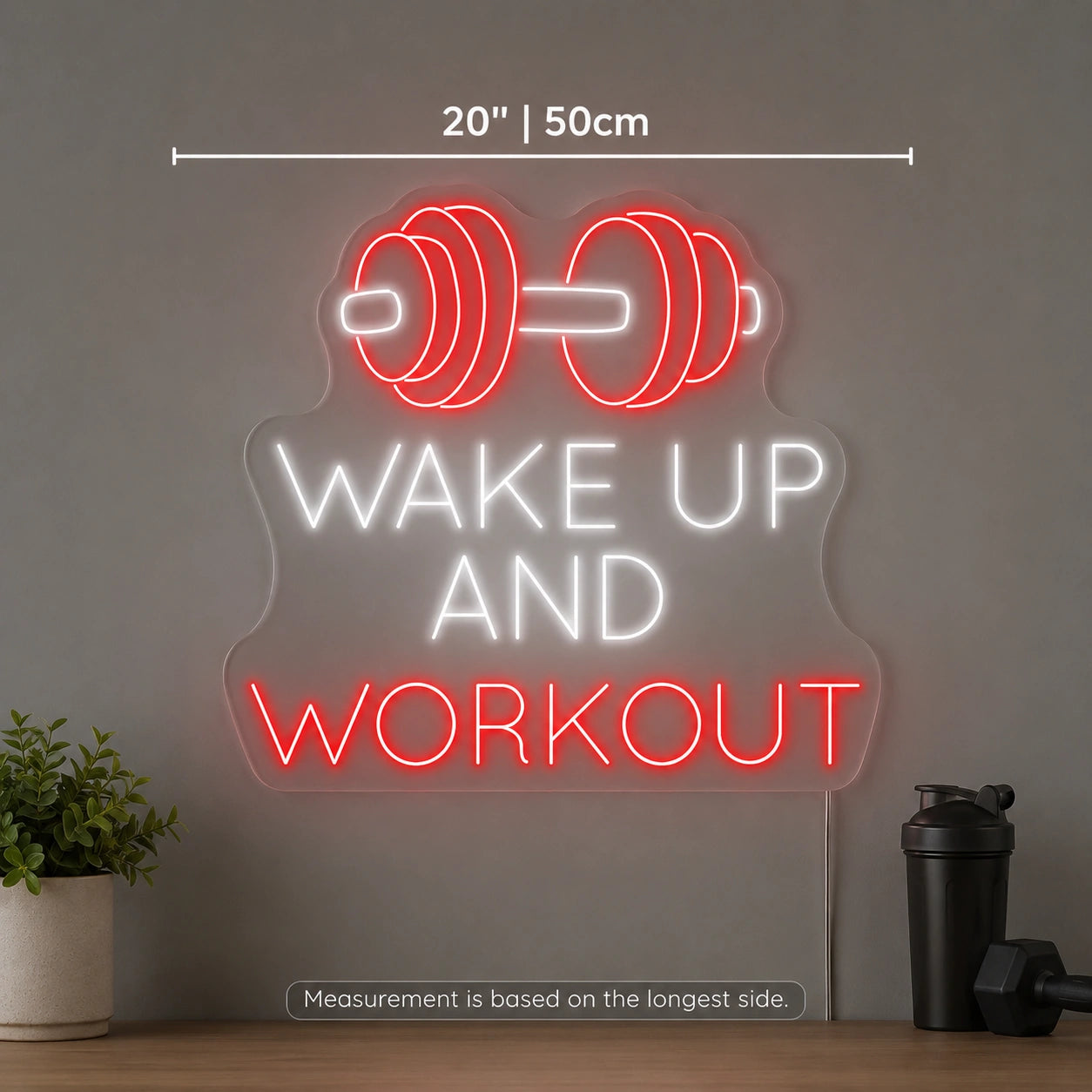 Wake Up And Workout Neon Sign LED Neon Sign size image