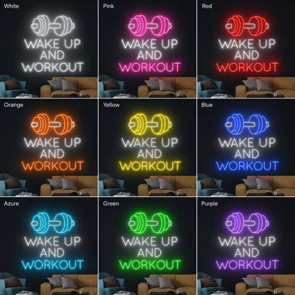 Wake Up And Workout Neon Sign LED Neon Sign color grid