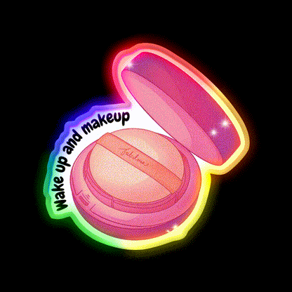 Wakeup And Makeup Nail Salon Led Neon Sign Rgb Color - LED neon sign close-up detail