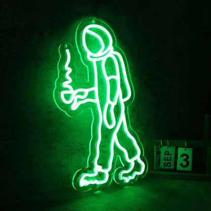Walking Space Man Green Led Neon Sign - Shineneon