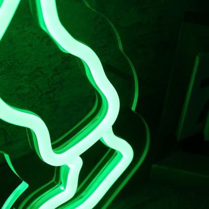 Walking Space Man Green Led Neon Sign - Shineneon