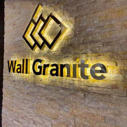 Wall Granite 3D Backlit Letters Business Metal Led Sign - Shineneon