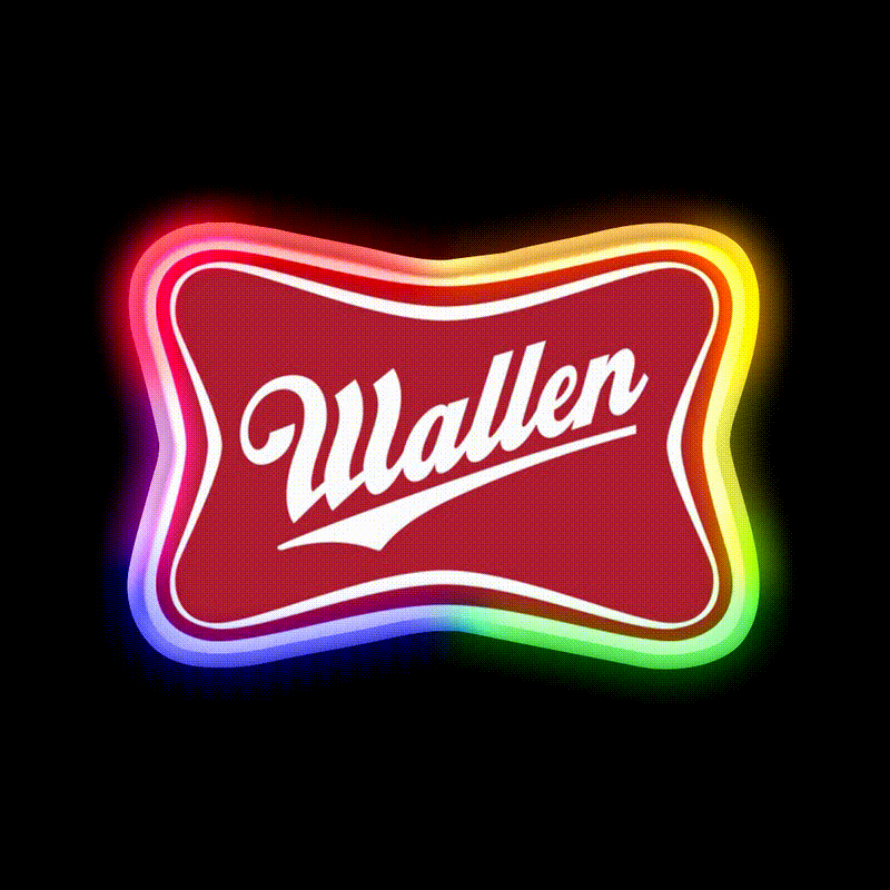 Wallen Beer Country Sign Parody Logo Beer Bar Decor Led Neon Sign Rgb Color - LED neon sign close-up detail