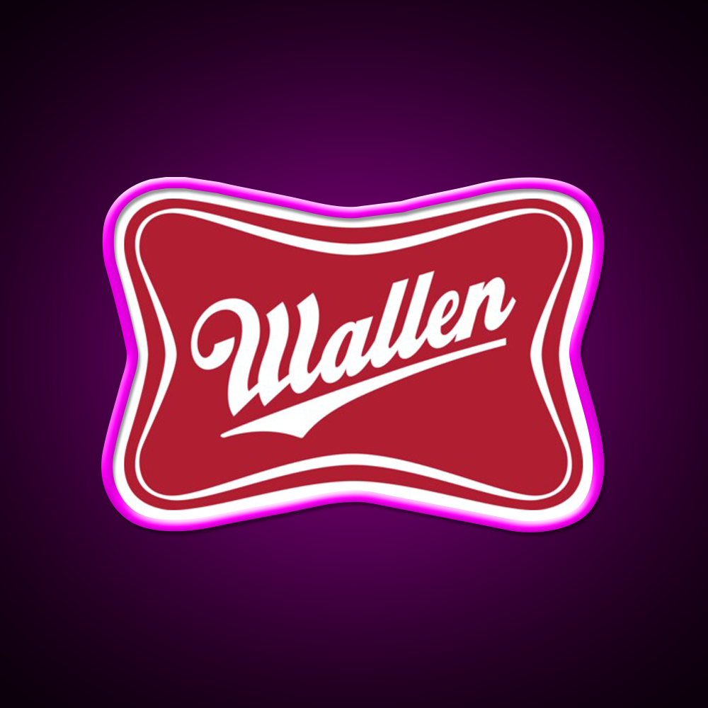 Wallen Beer Country Sign Parody Logo Beer Bar Decor Led Neon Sign Rgb Color - Neon sign mounted on wall in room